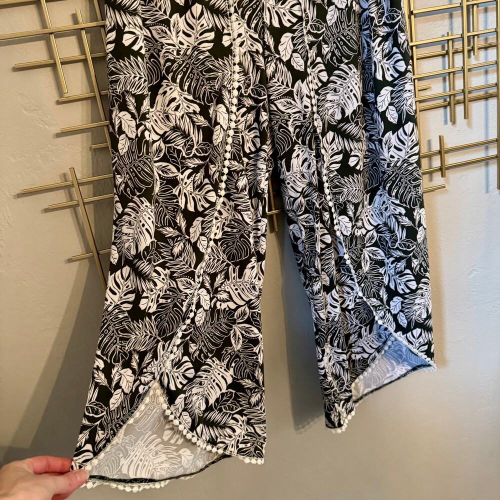Robert Louis Tropical Wide Leg Crop Pants Small
